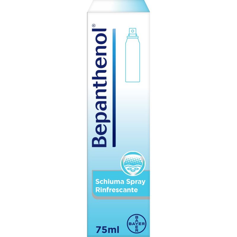 Bepanthenol Spray 5% - Schiuma rinfrescante e lenitiva per irritazioni della pelle - 75 ml