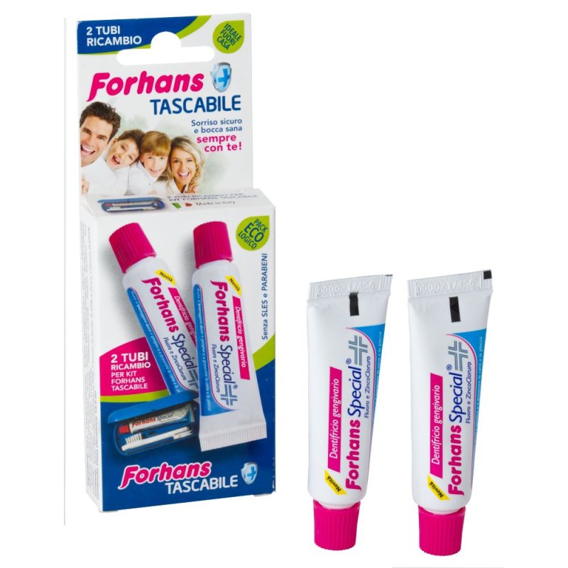 Forhans Dentifricio Tascabile kit da viaggio - Dentifricio per il sanguinamento dei denti - 2 Tubi da 12 ml ciascuno