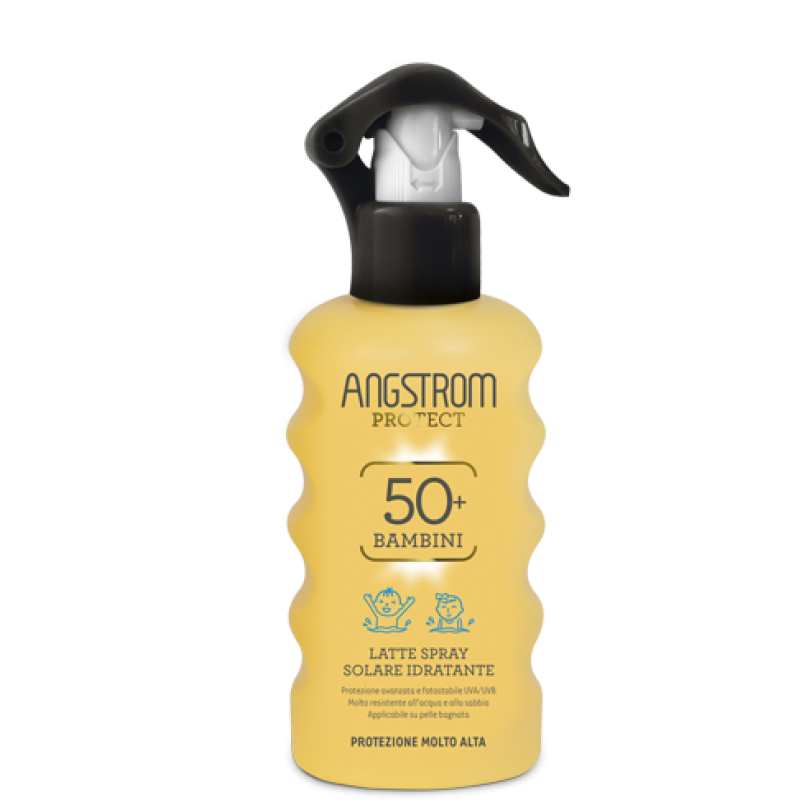 Angstrom Latte Spray Solare Idratante per Bambini SPF50+ - Spray solare corpo per bambini - 175 ml