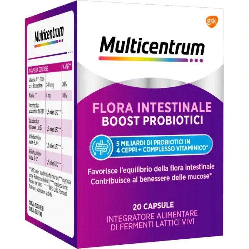 Multicentrum Duobiotico - Integratore per il benessere dell'intestino - 20 Capsule