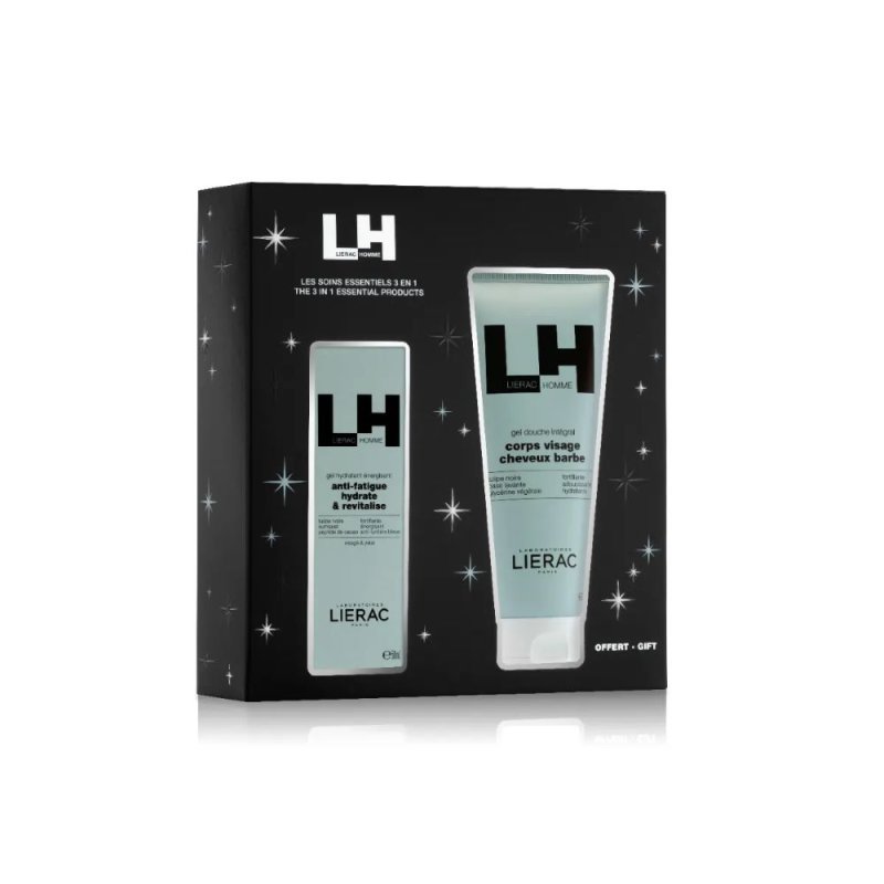 Lierac Cofanetto di Natale Uomo - Gel viso idratante energizzante 50 ml + Gel doccia multifunzione 200 ml