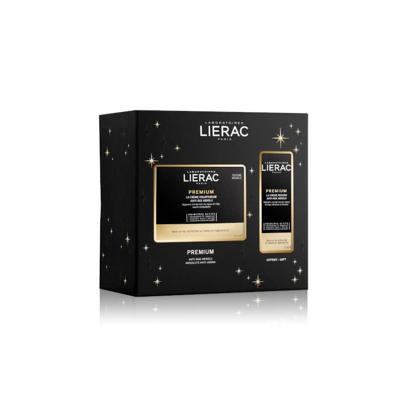 Lierac Cofanetto di Natale Premium Voluptueuse - Crema viso ricca antirughe 50 ml + Contorno occhi 15 ml