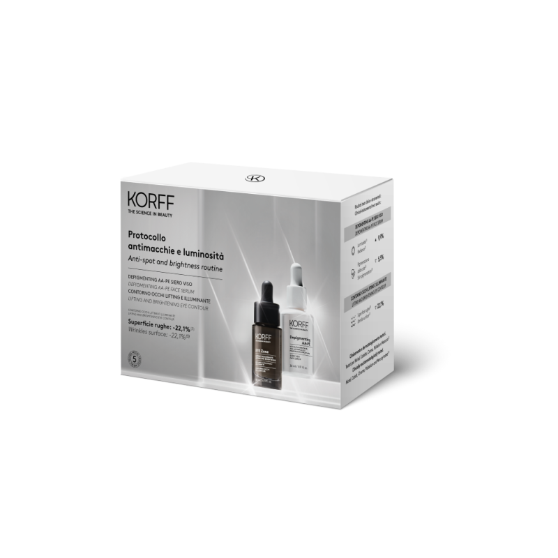 Korff Cofanetto di Natale Protocollo Anti macchie - Depigmenting AA-PE siero + Eye Zone contorno occhi illuminante