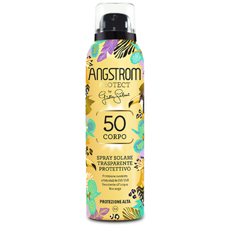 Angstrom Spray Solare Trasparente SPF50 Limited Edition - Spray solare corpo resistente all'acqua - 150 ml