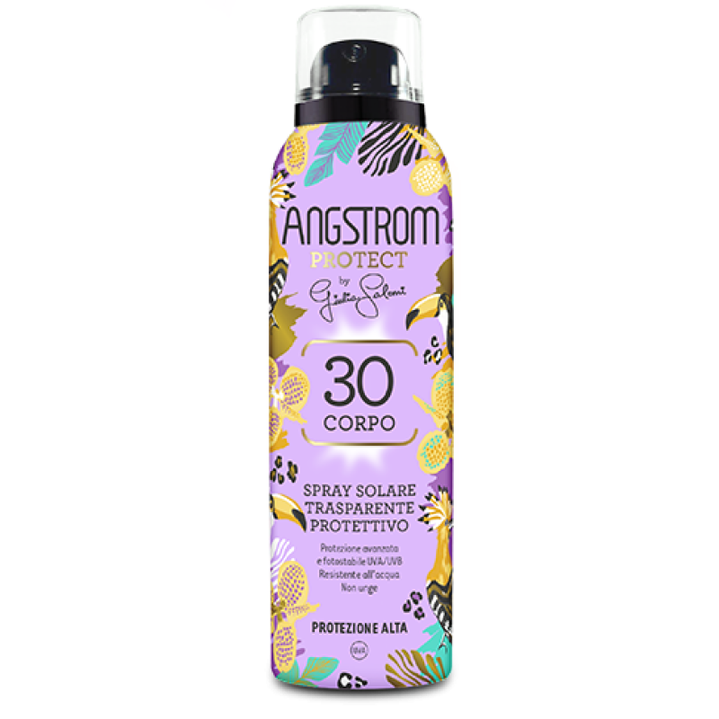Angstrom Spray Solare Trasparente SPF30 Limited Edition - Spray solare corpo resistente all'acqua - 150 ml