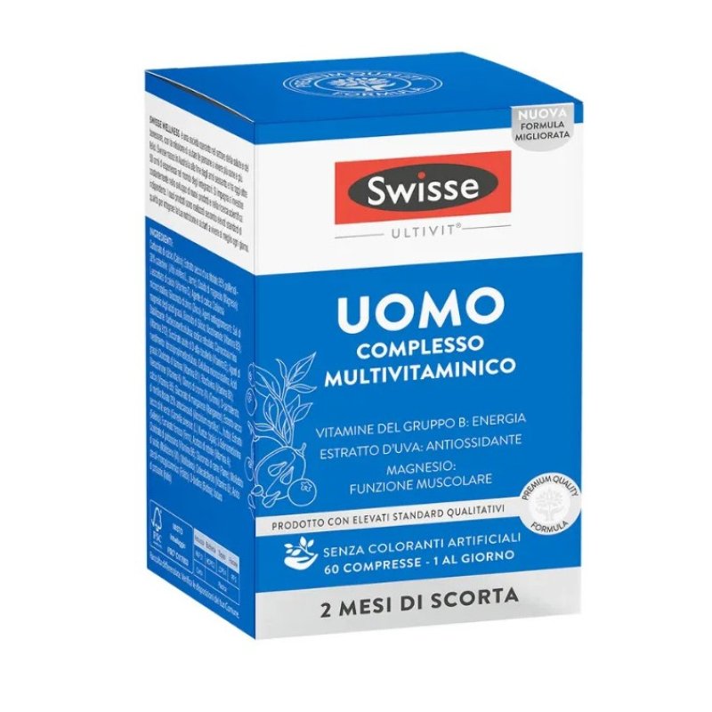 Swisse Multivitaminico Uomo - Integratore alimentare a base di vitamine e minerali - 60 compresse