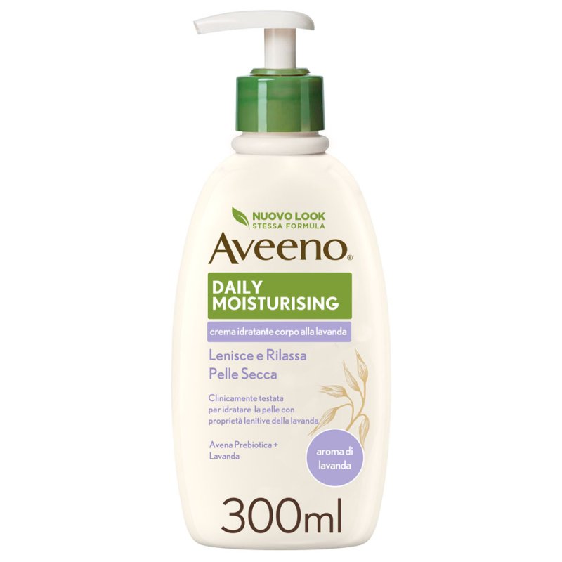 Aveeno Crema Idratante Corpo - Adatto per pelle secca e sensibile - Aroma Lavanda - 300 ml