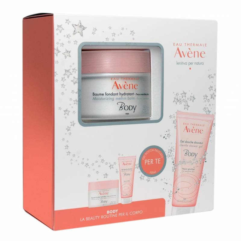 Avene Cofanetto Natale Body - Balsamo corpo fondente idratante 250 ml + Gel doccia delicato 100 ml