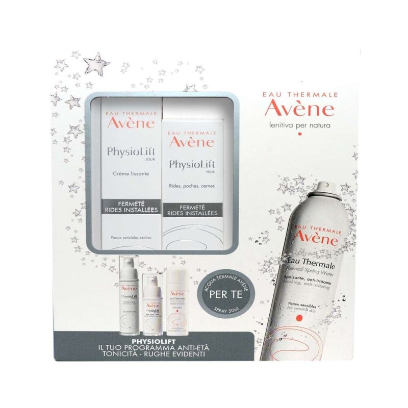 Avene Cofanetto Natale Physiolift - Crema viso da giorno levigante 30 ml + Contorno occhi 15 ml + Acqua termale 50 ml