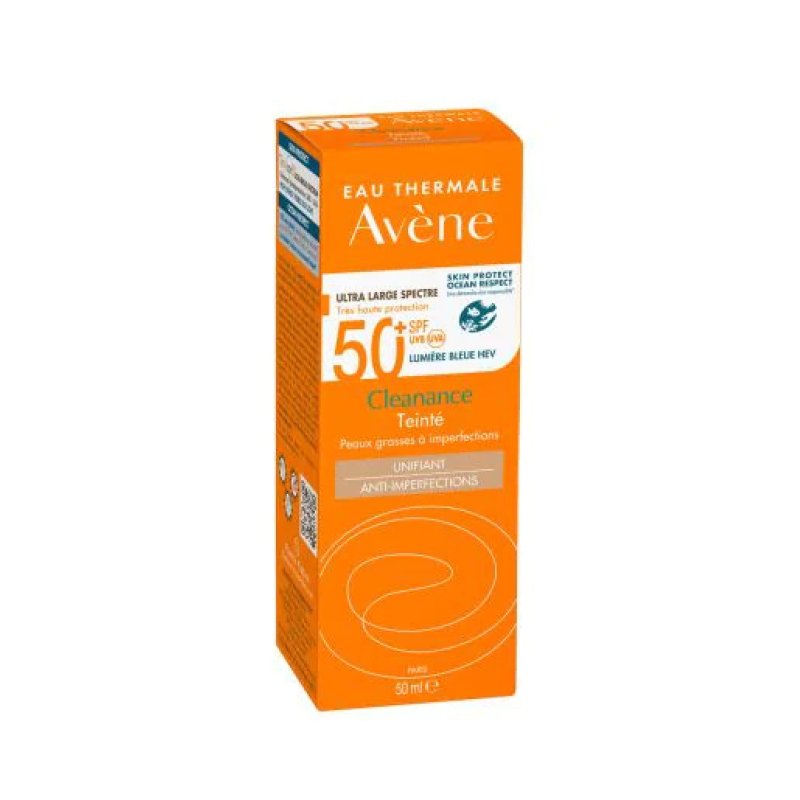 Avene Solare Cleanance SPF50+ Anti Imperfezioni Colorata - Crema solare per pelli grasse con imperfezioni - 50 ml