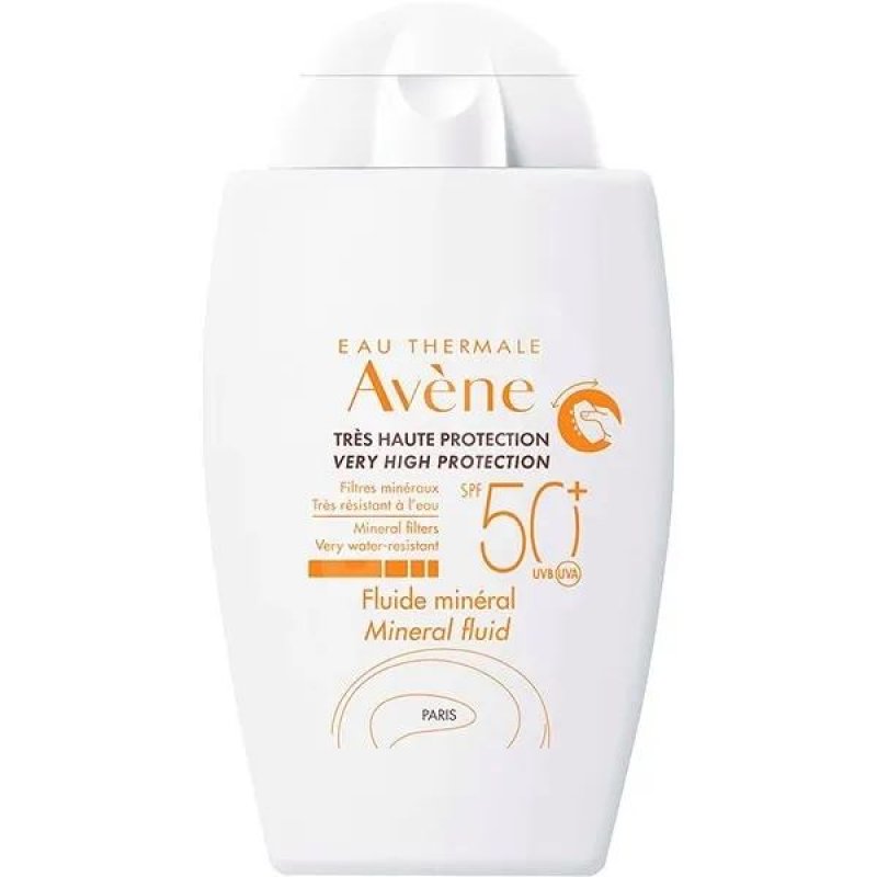 Avene Solare Fluido Minerale SPF50+- Fluido viso con protezione solare molto alta - 40 ml