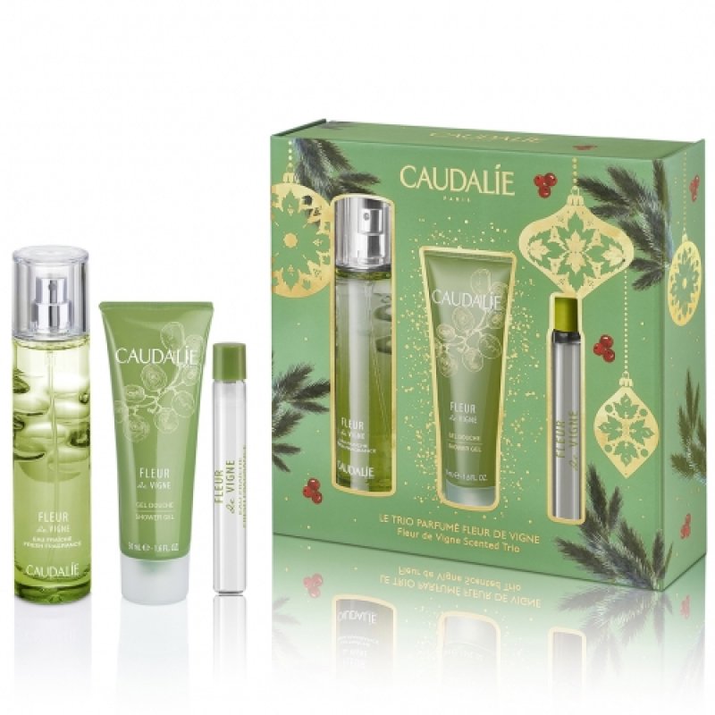 Caudalie Cofanetto Fleur De Vigne 2021 - Acqua Fresca profumata 50 ml + Gel doccia 50 ml + Acqua Fresca Roll-on  10 ml