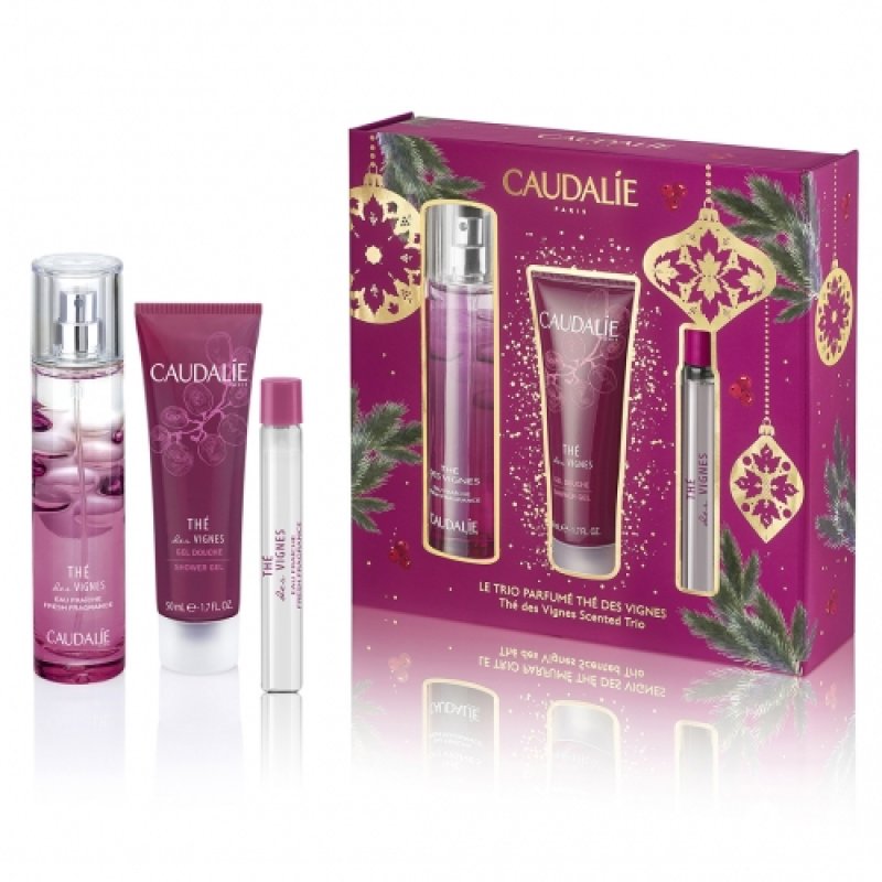 Caudalie Cofanetto The Des Vignes 2021 - Acqua Fresca profumata 50 ml + Gel doccia 50 ml + Acqua Fresca Roll-on  10 ml