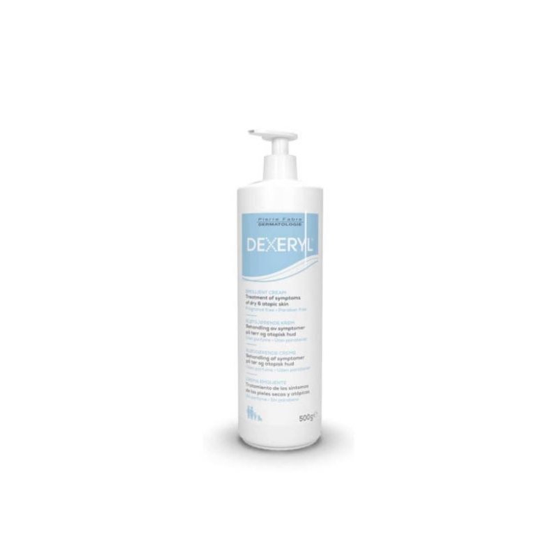 Dexeryl Crema - Crema emolliente per pelle secca e atopica - 500 g - Flacone con dispenser