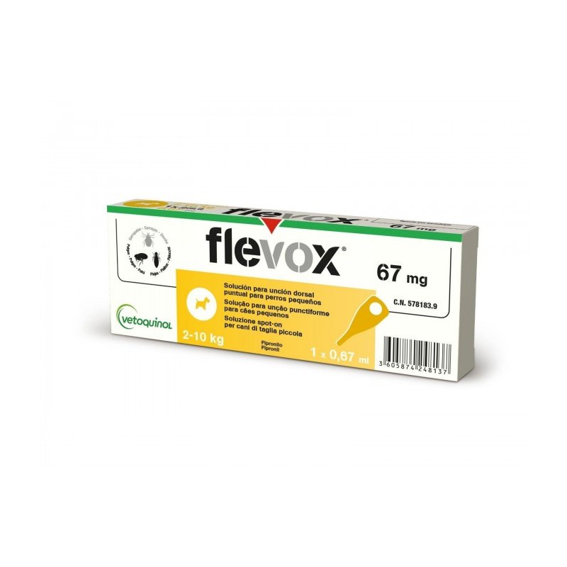 Flevox Spot-On Cani 1 Pipetta Antiparassitaria per Cani da 2 a 10 Kg