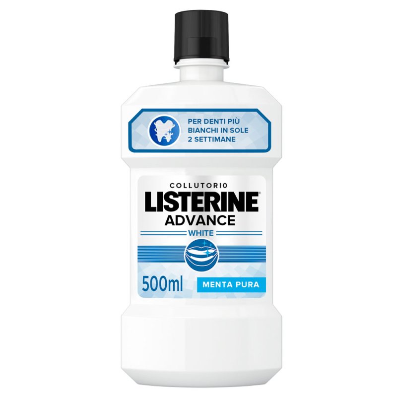 Listerine Advanced White Collutorio - Per denti più bianchi - Gusto delicato - 500 ml