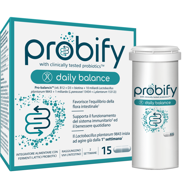 Probify Daily Balance - Integratore a base di fermenti lattici probiotici - 15 capsule