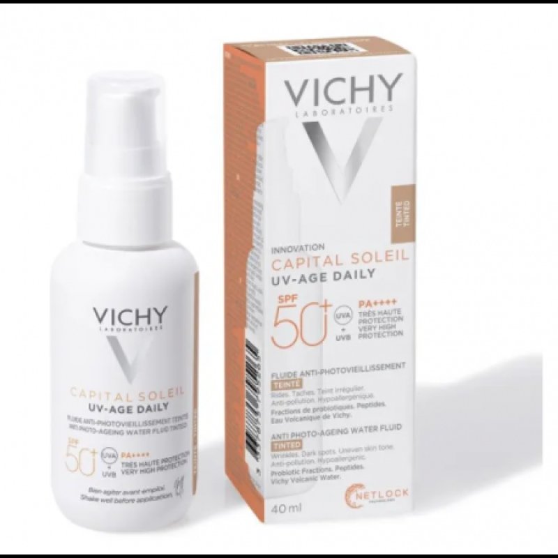 Vichy Capital Uv-Age Colorata SPF50+ - Fluido visocolorato antietà con fattore di protezione solare - 40 ml