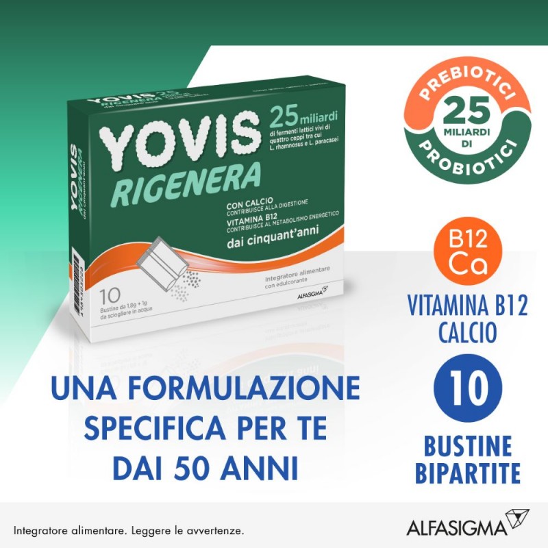 Yovis Rigenera - Integratore a base di fermenti lattici per adulti a partire dai 50 anni - 10 bustine