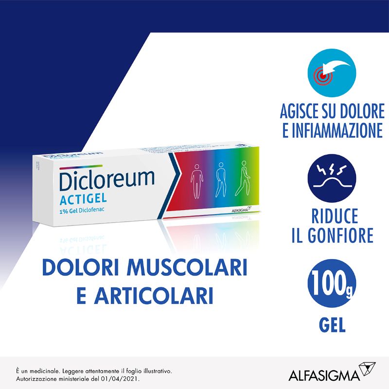 Dicloreum Actigel gel 100 g 1%