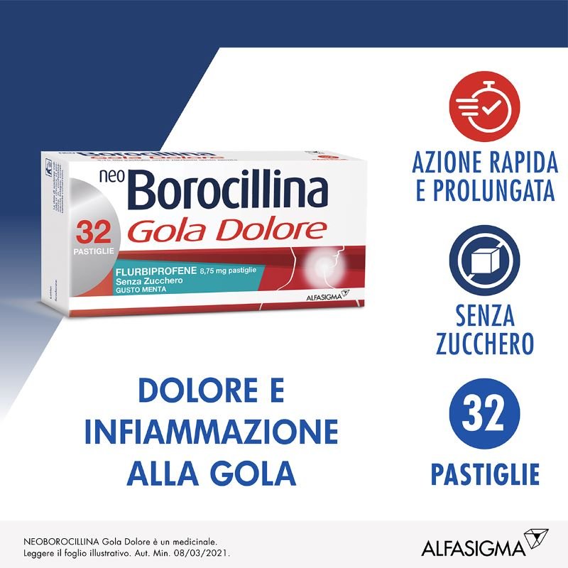 NeoBorocillina Gola Dolore 32 Pastiglie Menta