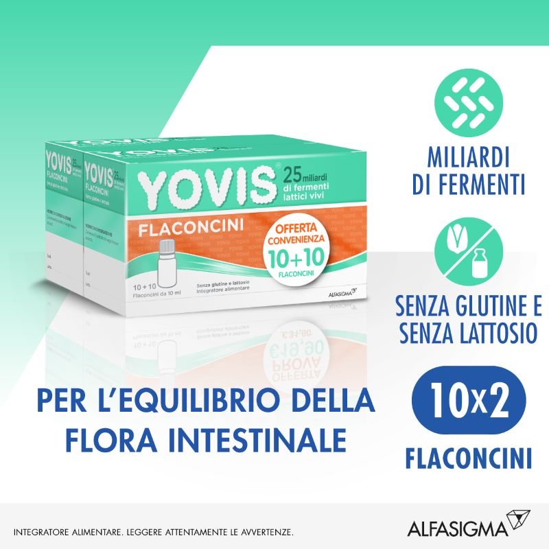 YOVIS Bipacco - Integratore per l'equilibrio della flora intestinale - 20 flaconcini