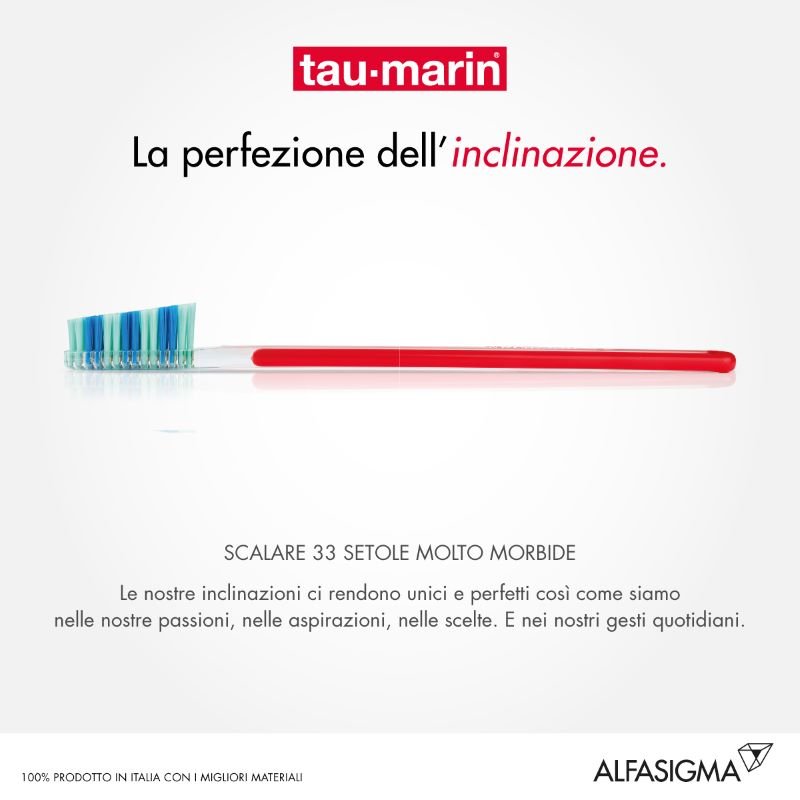 Taumarin Spazzolino Scalare 33 Antibatterico Molto Morbido - Adatto per rimuovere la placca