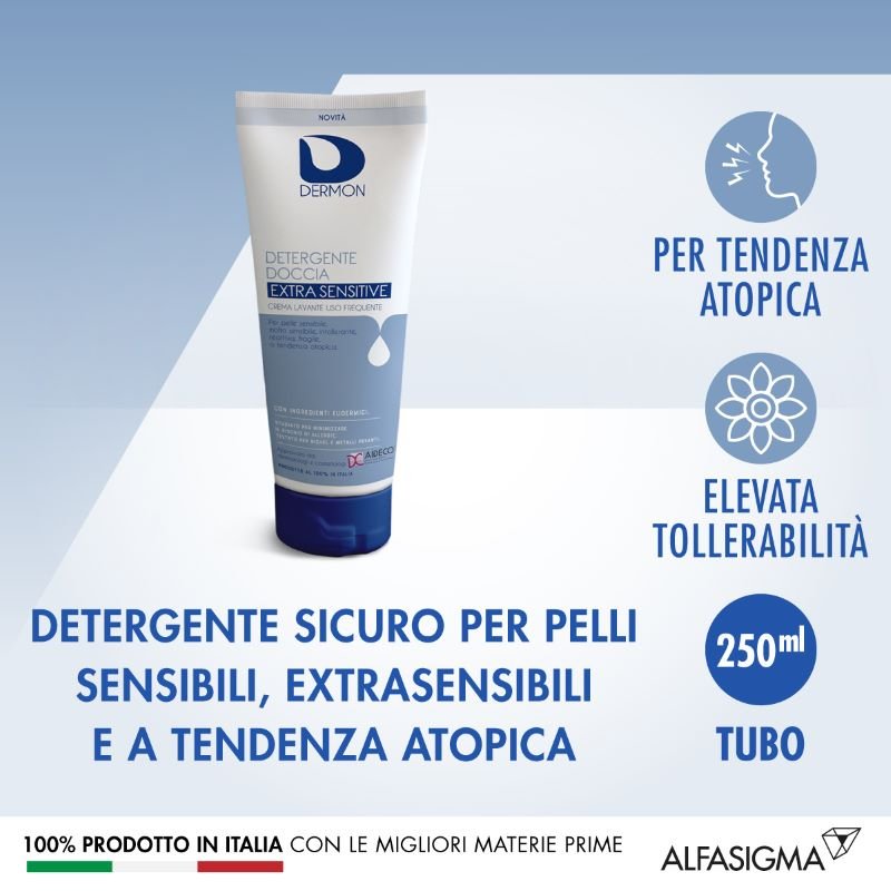 Dermon Detergente Doccia Extra Sensitive - Crema lavante per pelli sensibili ed a tendenza atopica - 250 ml