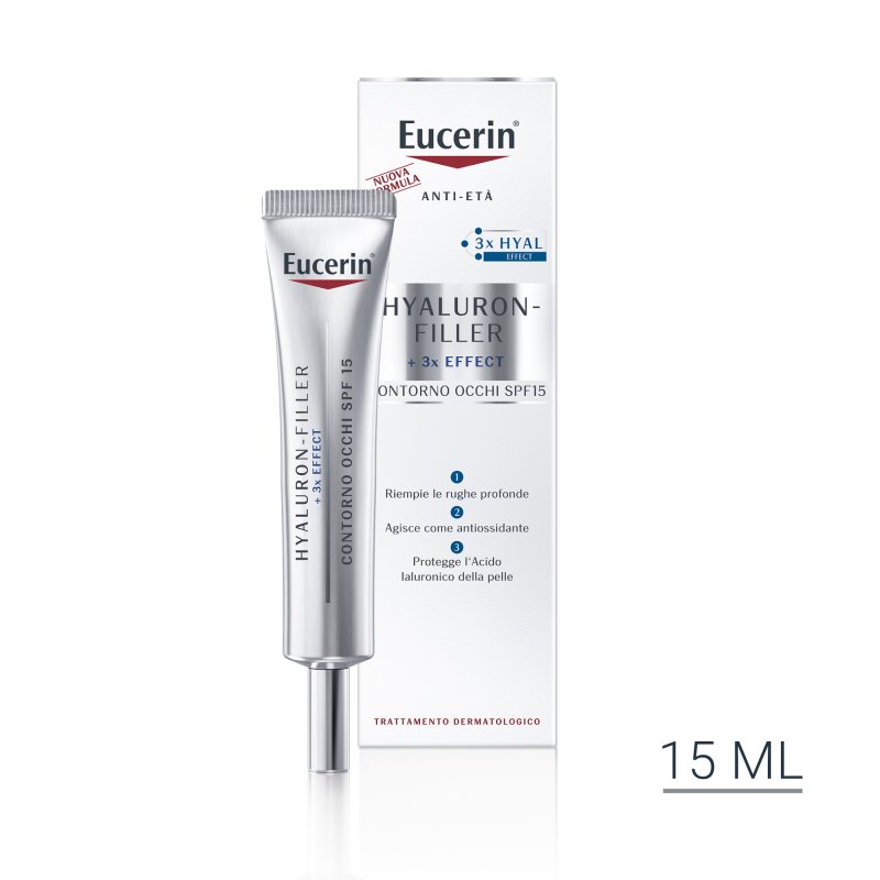 Eucerin Hyaluron Filler + 3X Effect Contorno Occhi SPF15 - Contorno occhi antirughe - 15 ml