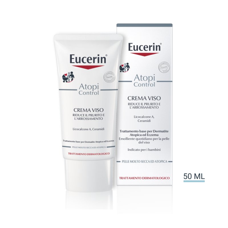 Eucerin Atopi Control Crema Viso - Crema viso per pelle molto secca e a tendenza atopica - 50 ml