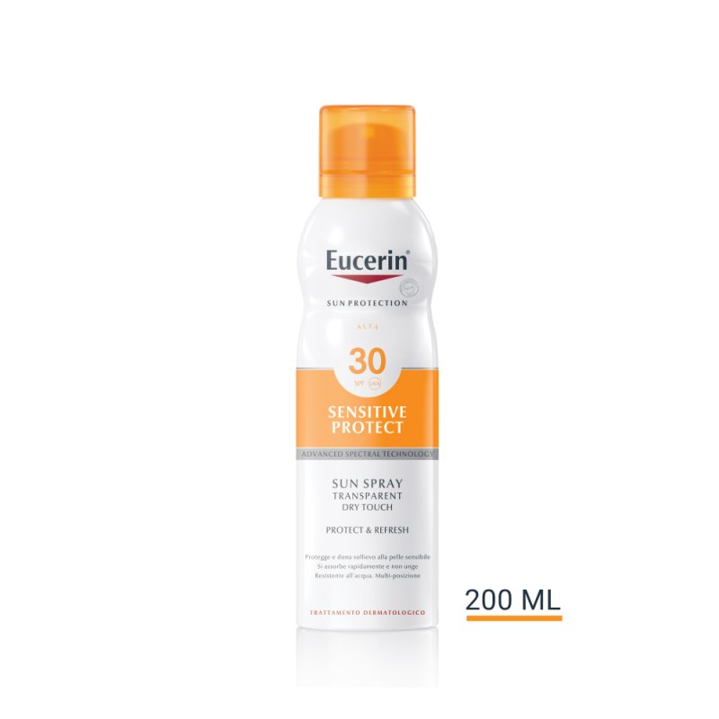 Eucerin Sun Spray Corpo Trasparente Dry Touch SPF30 - Spray solare corpo trasparente - 200 ml