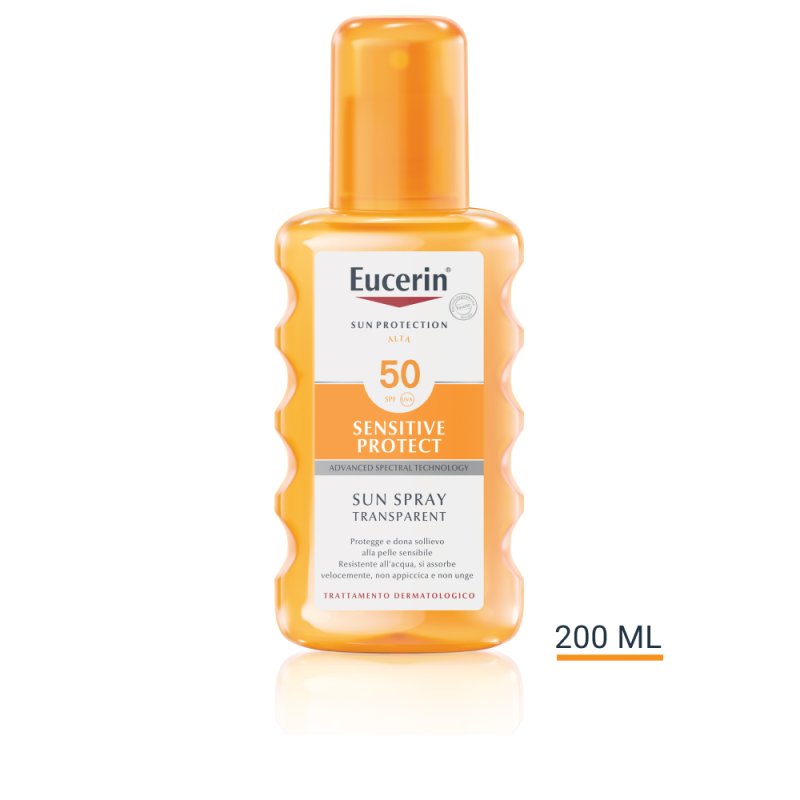 Eucerin Sun Spray Trasparente Corpo SPF50+ - Protezione solare molto alta per il corpo - 200 ml