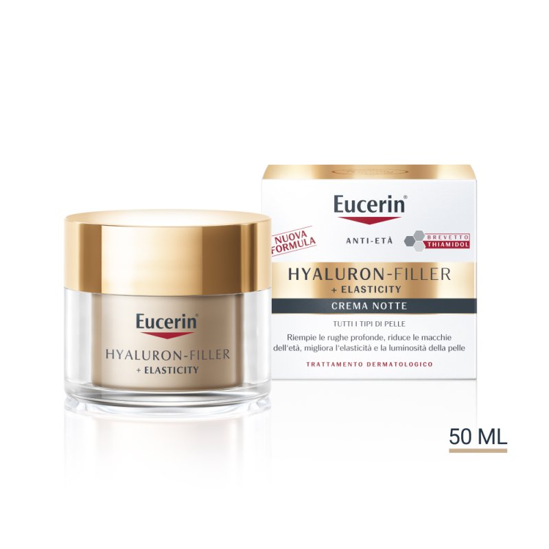 Eucerin Hyaluron Filler + Elasticity Crema Notte - Crema viso da notte antirughe - 50 ml