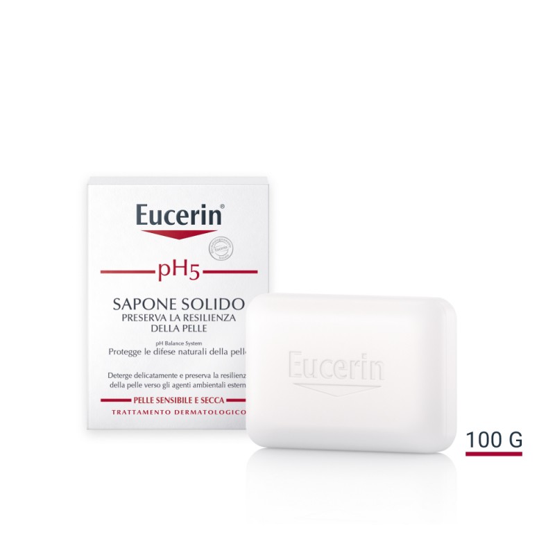 Eucerin pH5 Sapone Solido - Detergente solido per pelle secca e sensibile - 100 g