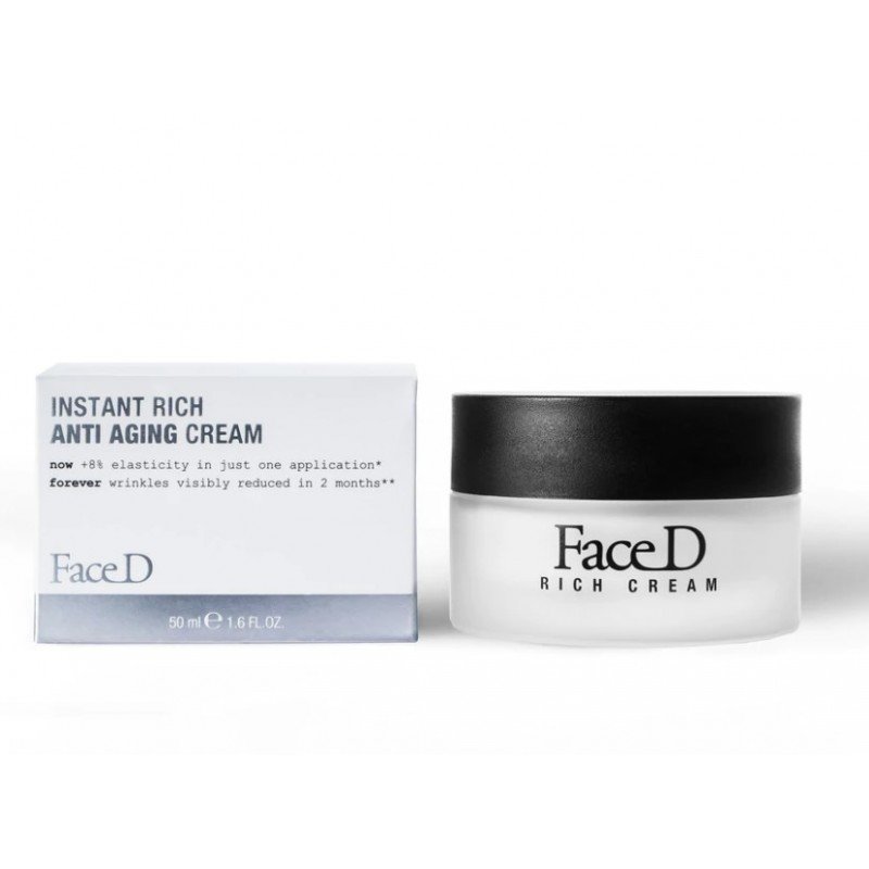 FaceD Instant Anti Aging Rich Crema Ricca - Crema anti-età globale adatta per viso e collo - 50 ml