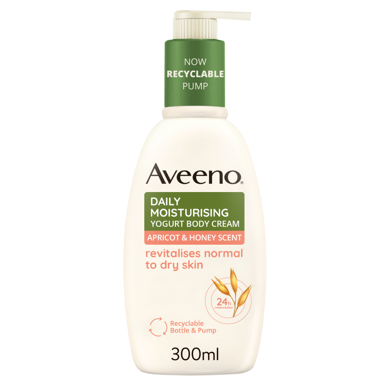 Aveeno Crema Corpo Idratante allo Yogurt - Crema idratante al profumo di miele ed albicocca - 300 ml