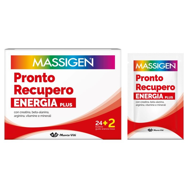 Massigen Pronto Recupero Energia Plus - Integratore per stanchezza ed affaticamento - 24+2 buste