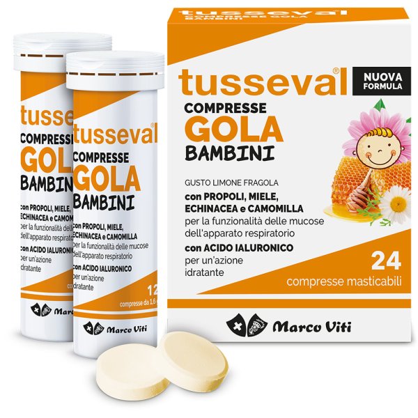 TUSSEVAL Gola Bamb.24Compresse mast.