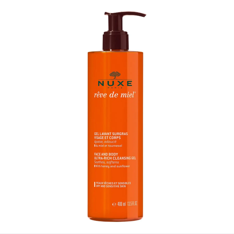 Nuxe Reve De Miel Gel Lavante Surgrassante Viso e Corpo - Gel doccia per pelle secca e sensibile - 400 ml