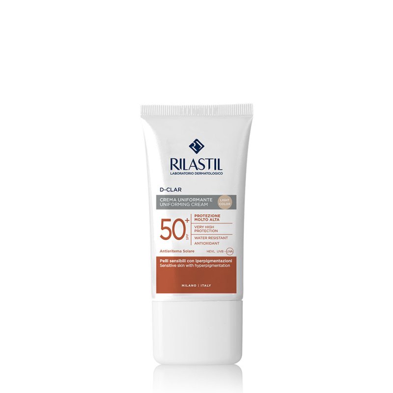 Rilastil Sun System D-Clar Crema Uniformante SPF50+ Colore LIGHT - Crema solare per macchie scure sul viso - 40 ml