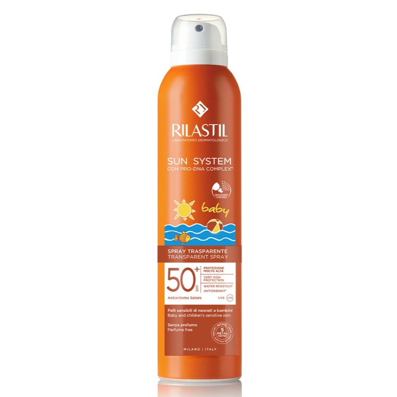 Rilastil Sun System Spray Solare Trasparente Bambini SPF50+ - Protezione solare molto alta per bambini - 200 ml