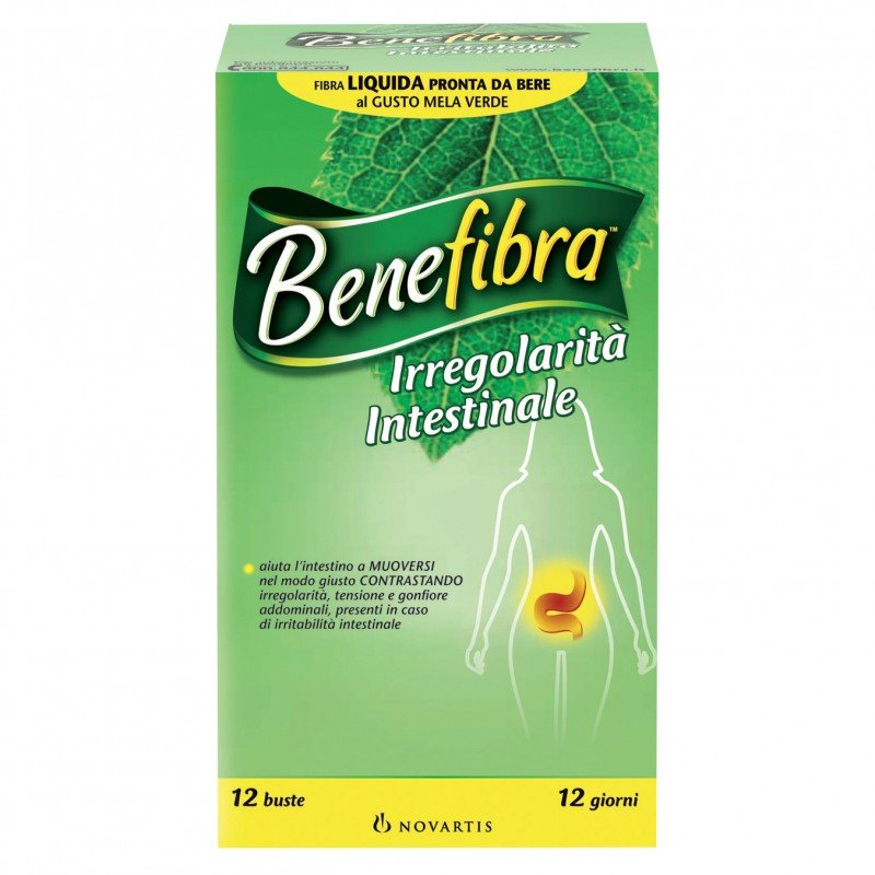 Benefibra Novafibra Liquida - Integratore alimentare di fibre per l'irregolarità intestinale - Gusto mela - 12 bustine Promo