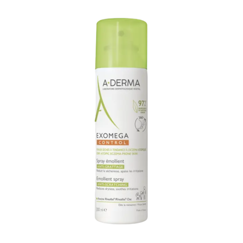 A-Derma Exomega Control Spray Emolliente Tripla Azione - Spray lenitivo per pelle secca e a tendenza atopica - 200 ml