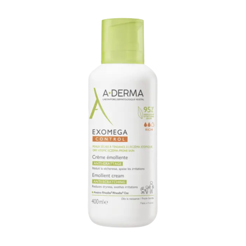 Exomega Control Crema Emolliente Tripla Azione - Crema lenitiva per pelle secca a tendenza atopica - 400 ml