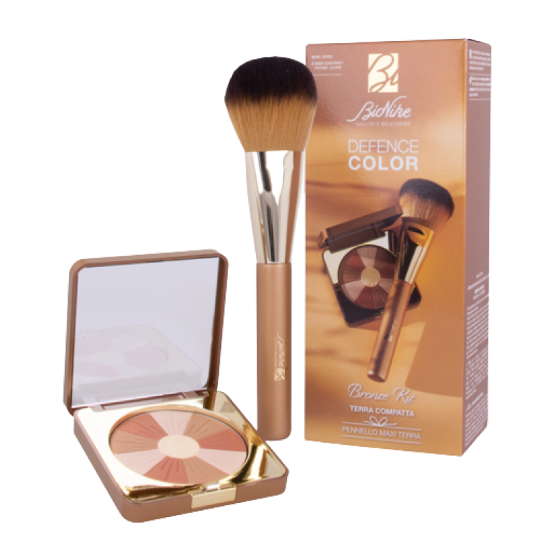 Bionike Defence Color Bronze Kit - Terra compatta Sun Touch 210 + pennello terra maxi - 10 g