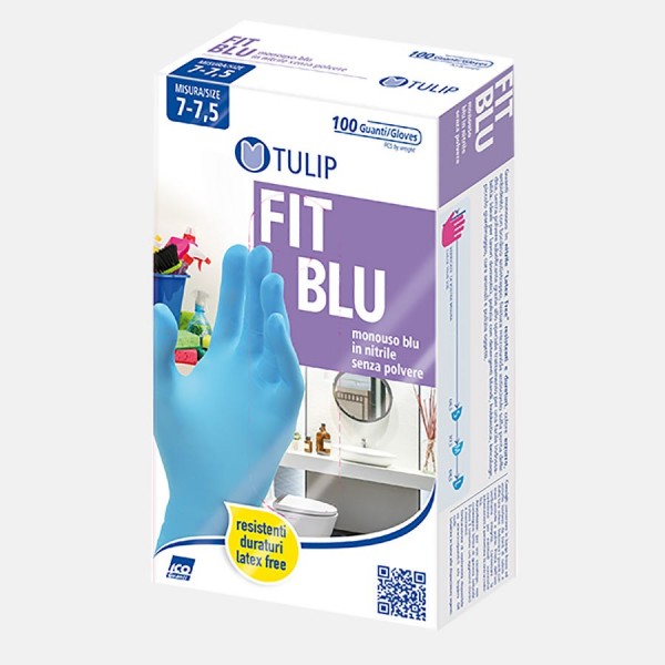 TULIP 100 GUANTI NITRILE BLU S