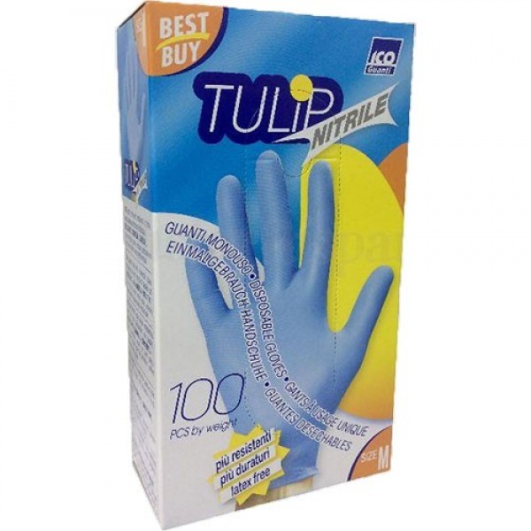 TULIP 100 GUANTI NITRILE BLU M