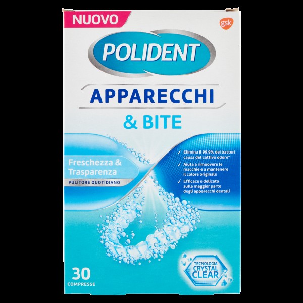 POLIDENT TABS APPAREC E BITE 30COM