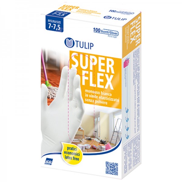 TULIP 100 GUANTI FLEX BIANCO M