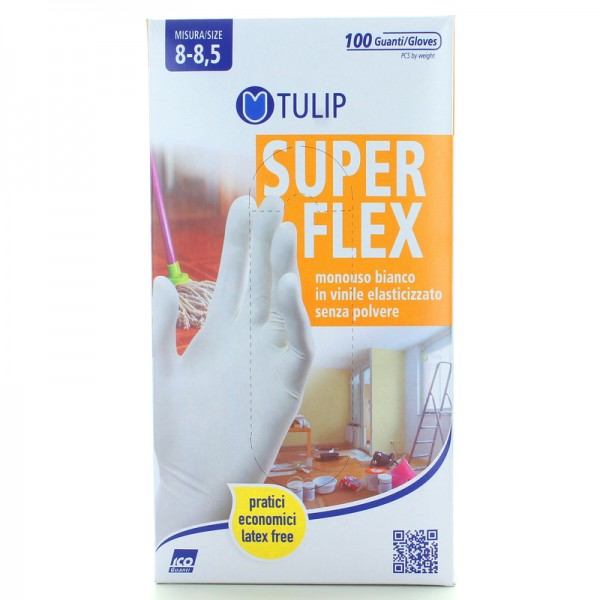 TULIP 100 GUANTI FLEX BIANCO L